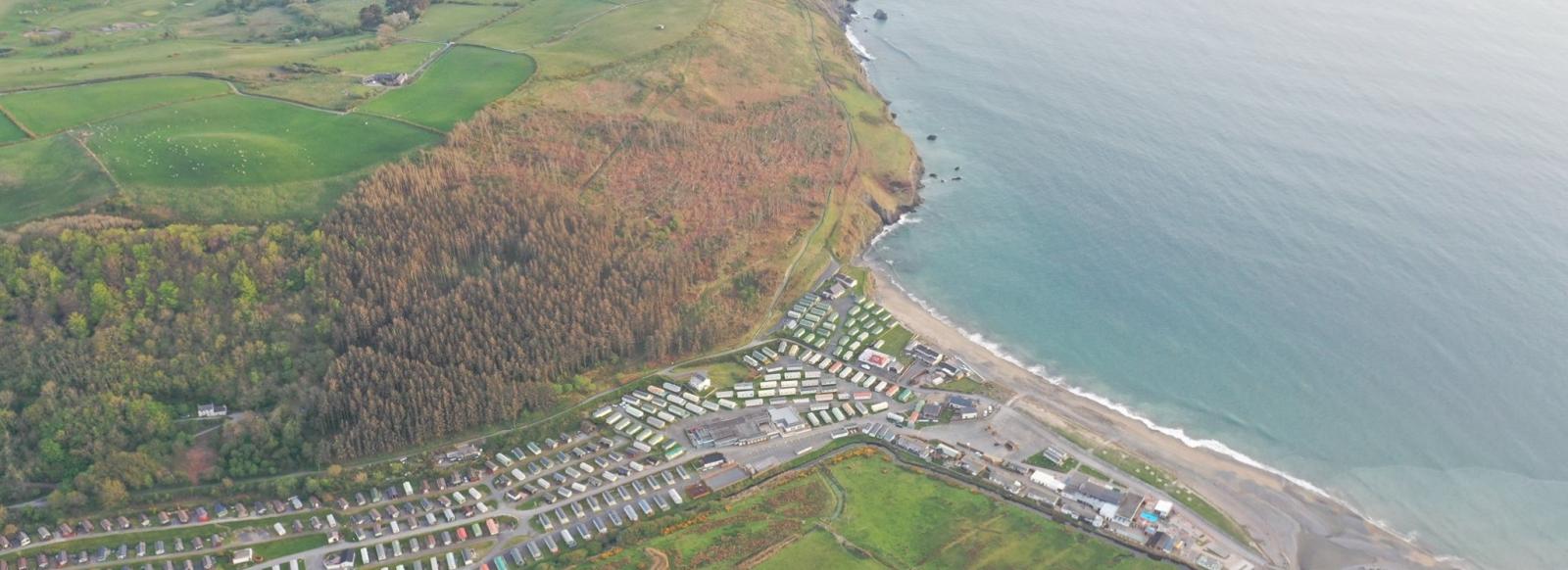 Bird's eye of Clarach Bay Holiday Village